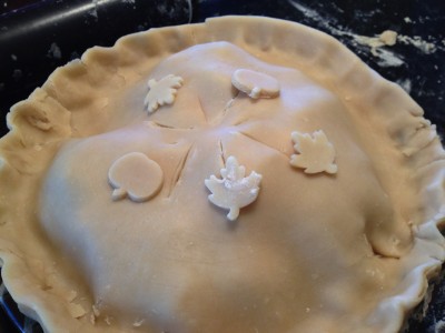 Pie decorated with cut outs